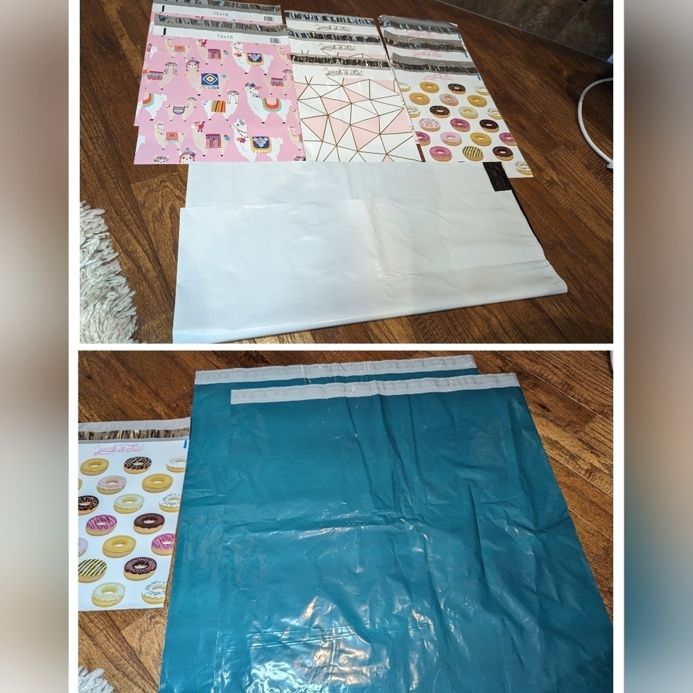 12-pc Poly Mailers pack  assorted sizes Medium, L   & XXL 24x24